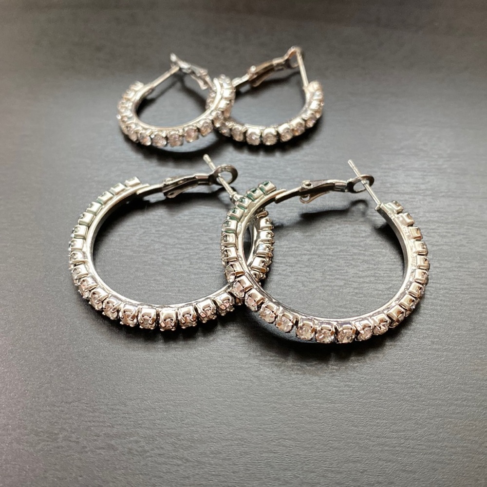 2 pairs hoop earrings